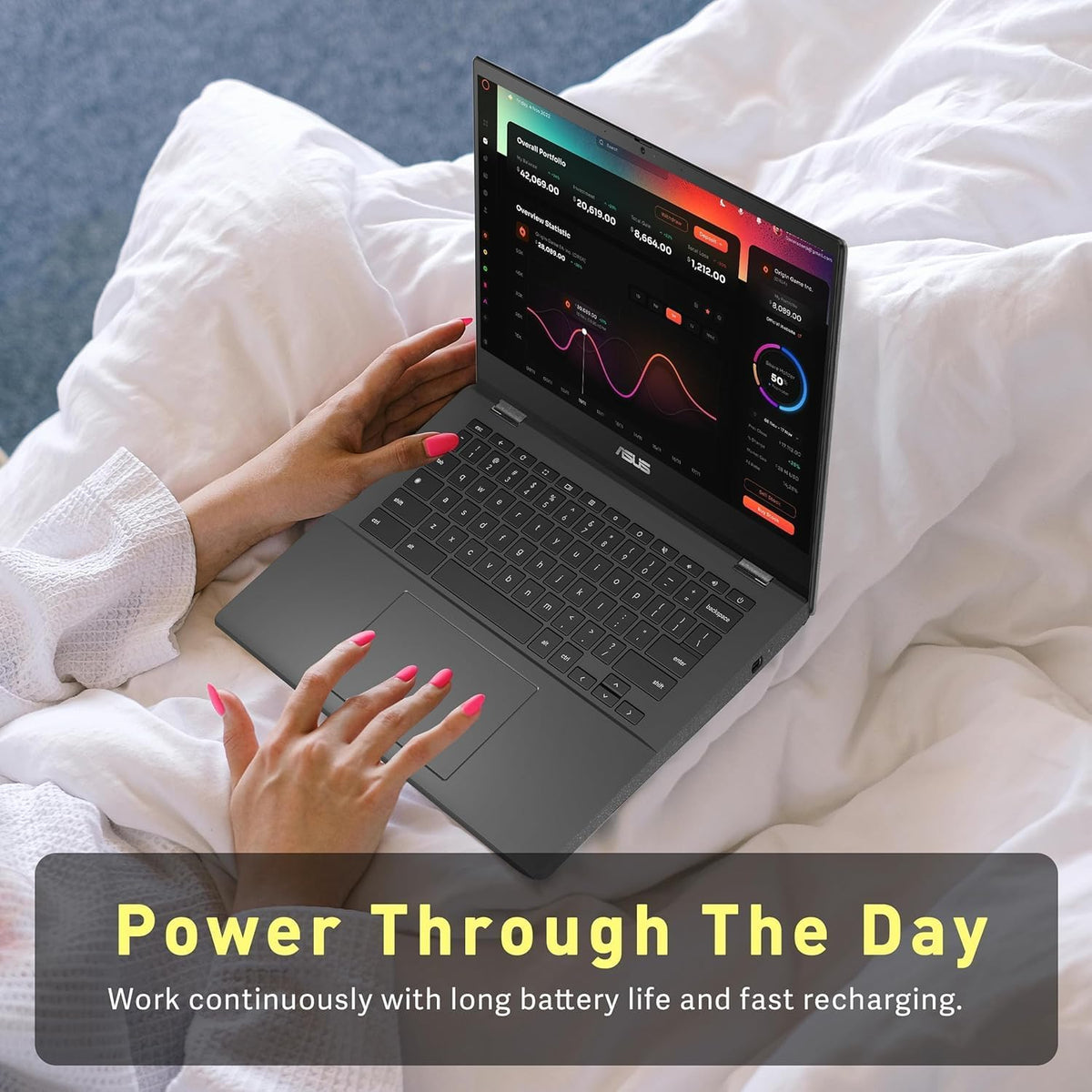 ASUS Chromebook 14 inch Laptop - Google Chromebook School Student - 8Core MediaTek Kompanio 520 - FHD Display - USB C - Wi-Fi 6-15hours Battery Life - 2024 (4GB RAM | 192GB Storage), Black