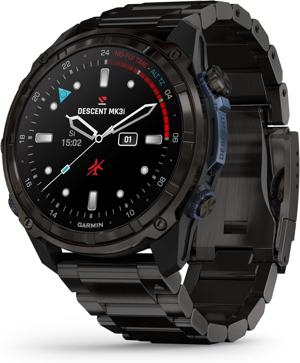 Garmin Descent™ Mk3i, Dive Computer and Multisport GPS Smartwatch, Air Integration, Black Titanium