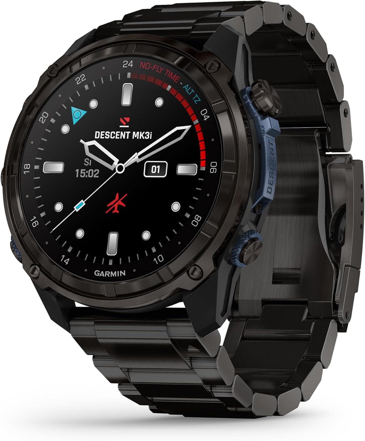 Garmin Descent™ Mk3i, Dive Computer and Multisport GPS Smartwatch, Air Integration, Black Titanium
