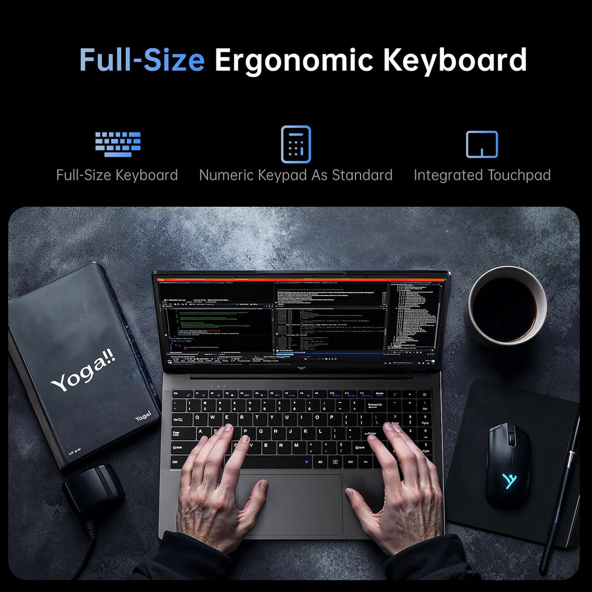 MALLRACE 2026 New Laptop,15.6-inch IPS with Windows 11 PRO Laptop with Quad-Core N95(Up to 3.4GHz),16GB DDR4 512GB SSD,Metal Shell, BT5.0, 5G WiFi, USB3.2, Type_C, Webcam, 38Wh Battery