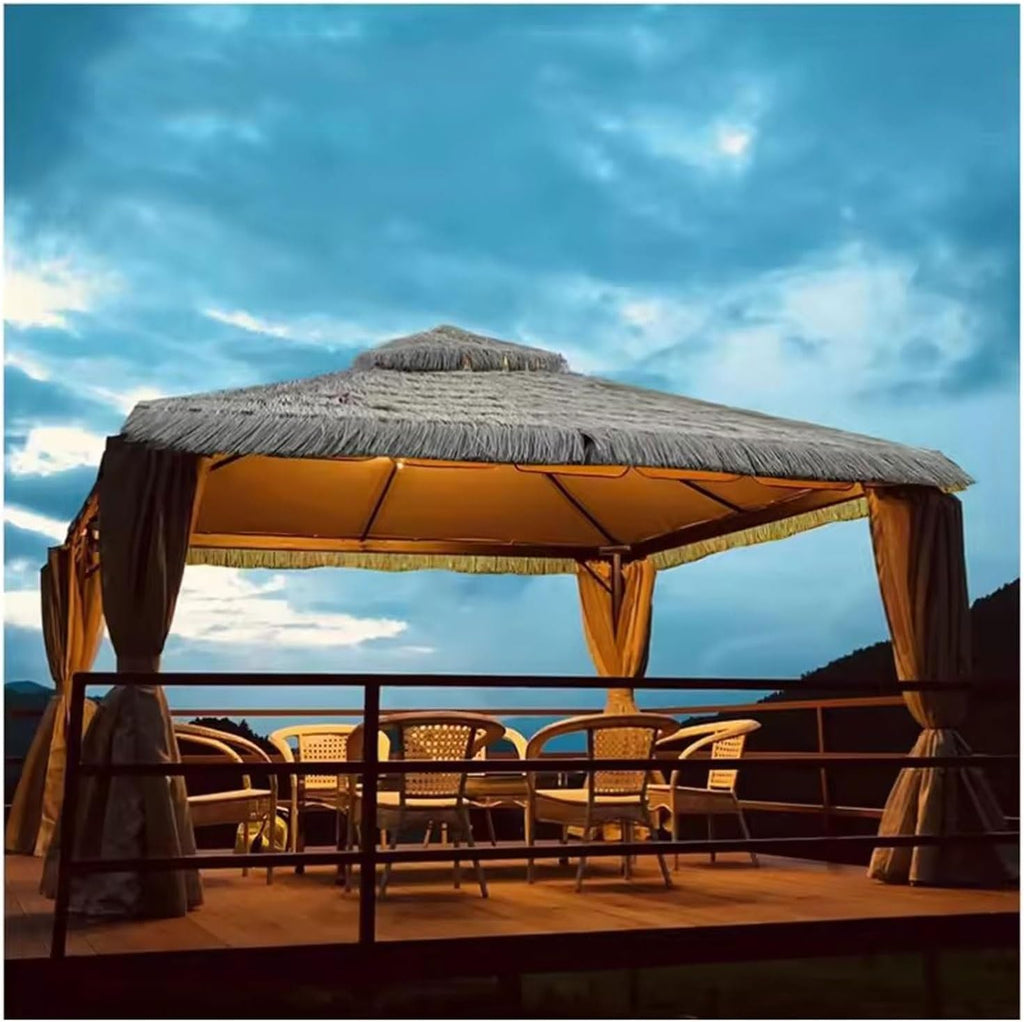 Mexican Straw Roof Thatch-Artificial Sheet For Tiki Bar Hut, Weatherproof Outdoor Umbrella, Garden Pavilion, Patio Or Fence Decoration, Palm Leaf Style, Eco-Friendly Artificial Roofing Roll 1x0.5m(1.6