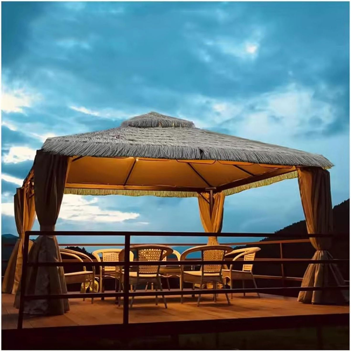 Mexican Straw Roof Thatch-Artificial Sheet For Tiki Bar Hut, Weatherproof Outdoor Umbrella, Garden Pavilion, Patio Or Fence Decoration, Palm Leaf Style, Eco-Friendly Artificial Roofing Roll 1x0.5m(1.6