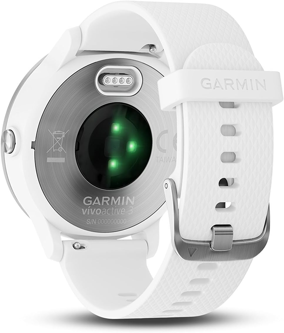 Garmin vívoactive 3 GPS Smartwatch - White & Stainless (Renewed)