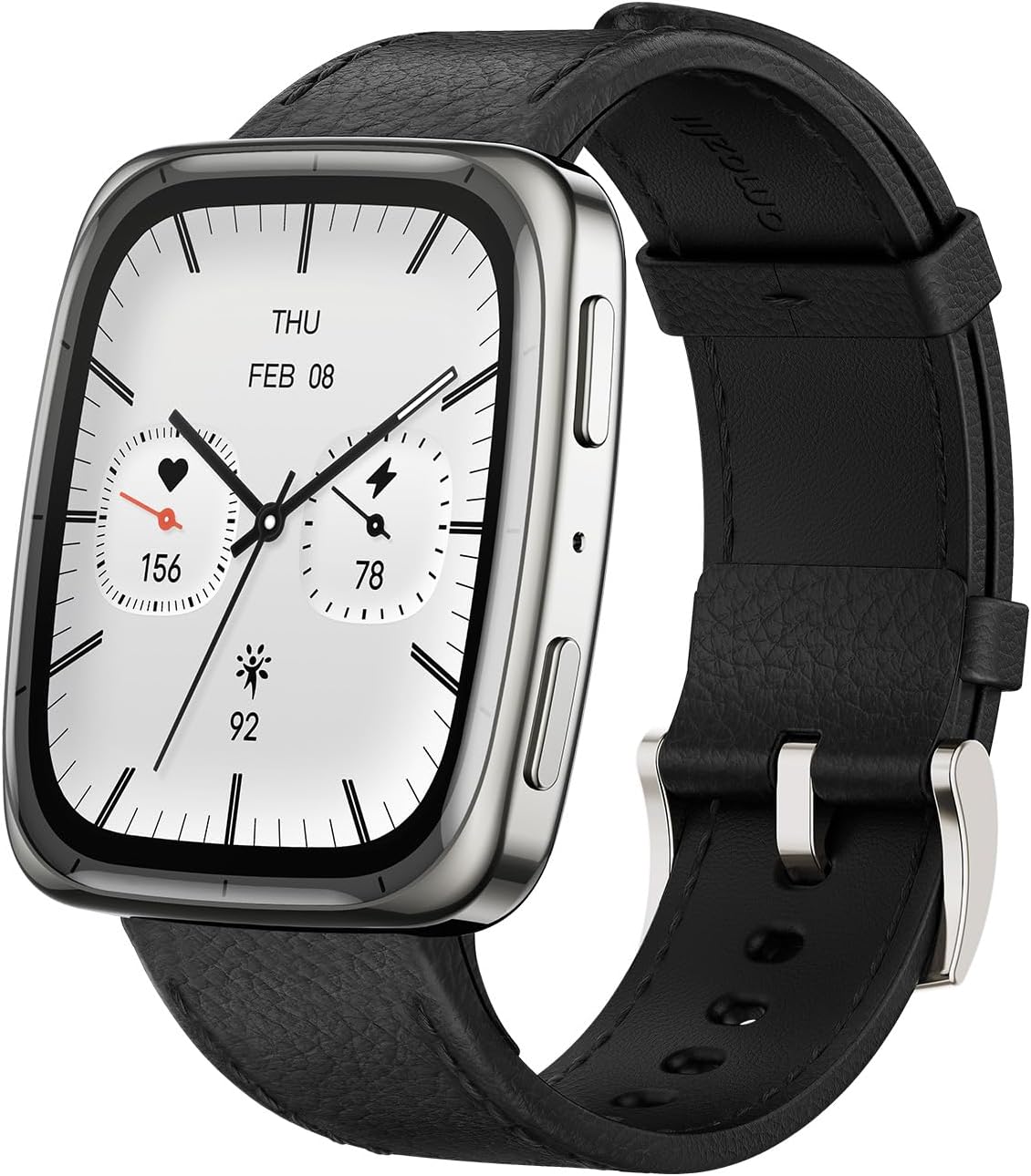 Amazfit Active 2 Premium Smart Watch Fitness Tracker (Square) for Android & iPhone, 10 Day Battery, Water Resistant, GPS Maps, Heart & Sleep Monitor, HYROX Mode, Sapphire Glass, Leather + Sport Strap