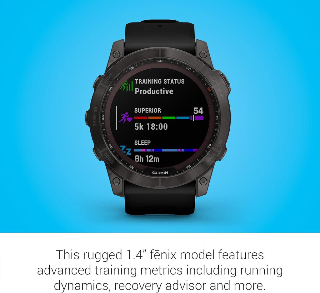 Garmin Fenix 7X Sapphire Solar Smartwatch Solar Charging Rugged Outdoor Watch with GPS Touchscreen (Renewed)