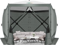 COBIZI Pop Up Gazebo Screen Tent Screen House for Camping, 10x10 Screen Room with Mosquito Netting, Hub Tent Instant Screened Canopy with Carrying Bag and Ground Stakes, Gray
