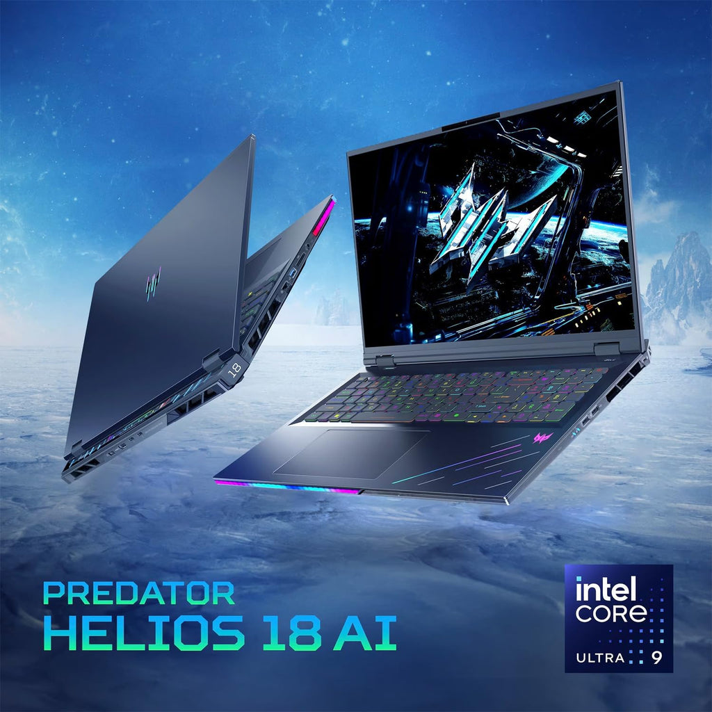 acer Predator Helios 18 AI Gaming Laptop 18' 250Hz 1000 nits Mini-LED WQXGA (Intel Ultra 9-275HX, GeForce RTX 5080 16GB, 64GB DDR5, 8TB SSD, 2 Thunderbolt 5, Win 11 Home) w/DKZ USB Port Expander