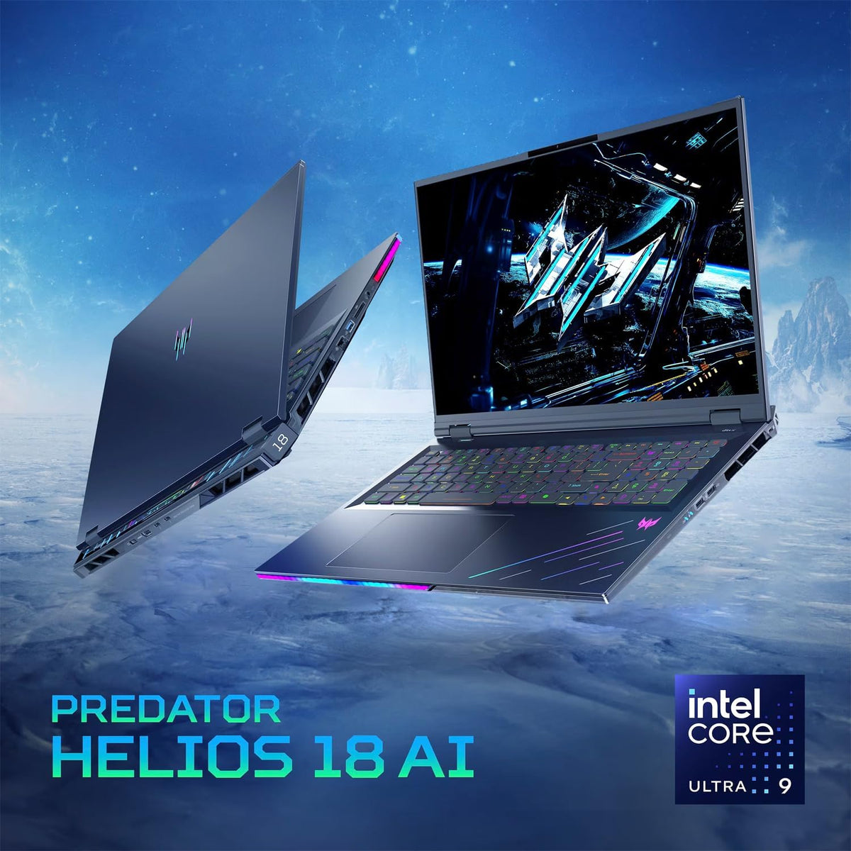 acer Predator Helios 18 AI Gaming Laptop 18' 250Hz 1000 nits Mini-LED WQXGA (Intel Ultra 9-275HX, GeForce RTX 5080 16GB, 64GB DDR5, 8TB SSD, 2 Thunderbolt 5, Win 11 Home) w/DKZ USB Port Expander