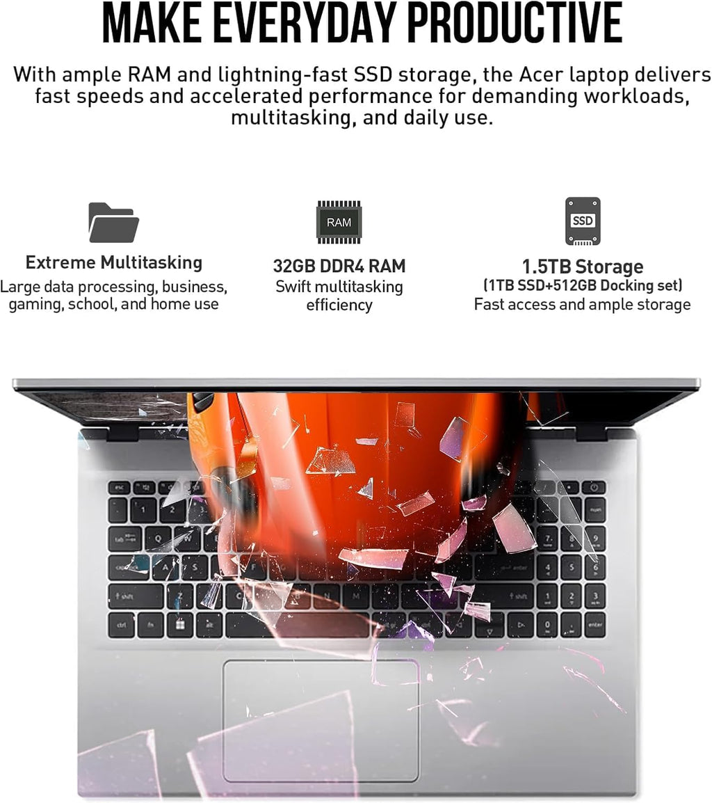 acer Aspire 3 High-Performance Laptop Computer | for Student and Business | 15.6-inch FHD | AMD Ryzen 7-5700U (Beats i7-1250U) | 16GB RAM, 1TB SSD | Ethernet Port | Copilot AI | Windows 11 Home