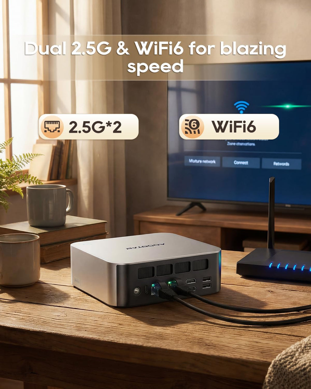 AOOSTAR MACO AMD Ryzen 7 H255 Mini PC(8C/16T, up to 4.9GHz), Support OpenClaw 24GB DDR5 1TB PCIe4.0, Radeon 780M Graphics, Support Four Display, with OCuLink Dual USB4, Dual 2.5G LAN/HDMI/WIFl6