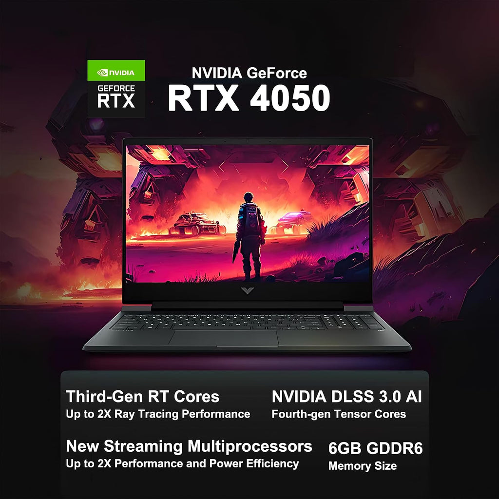 HP Victus 15 Gaming Laptop 15.6' FHD IPS 144Hz AMD 6-core Ryzen 7 7445HS 32GB RAM 1TB SSD GeForce RTX 4050 Backlit USB-C DTS:X Ultra Wi-Fi 6 Win11Pro ICP Hub