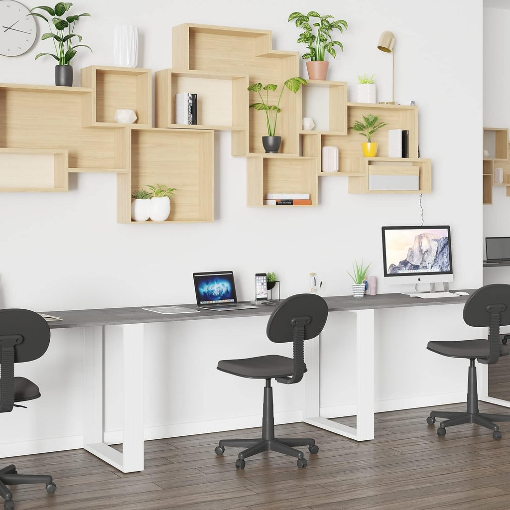 Flash Furniture Kimberly Modern Commercial Grade Desk Industrial Style Computer Desk Sturdy Home Office Desk - 55' Length (Rustic Gray)