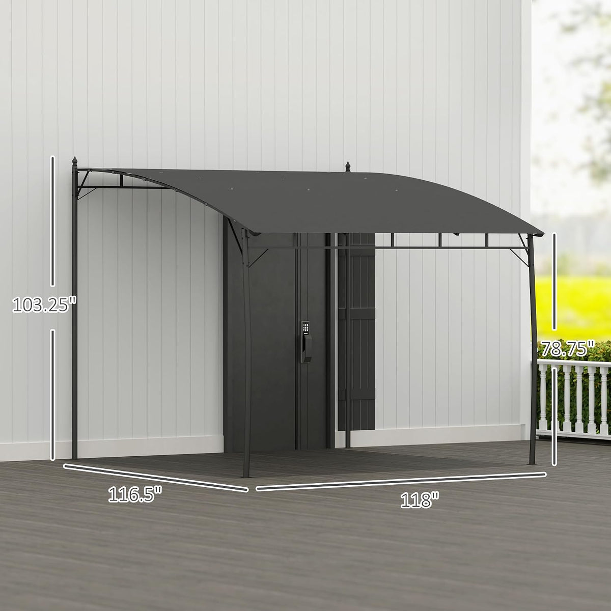Outsunny 10' x 10' Outdoor Pergola Gazebo with UV-Resistant Canopy and Metal Frame, Sun Shade Shelter for Porch, Patio, Deck, Backyard, Charcoal Gray