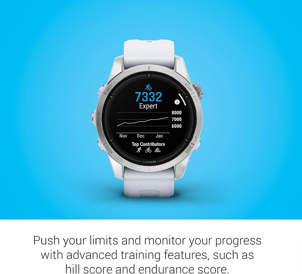 Garmin epix Pro (Gen 2), 42mm, High Performance Smartwatch, Advanced Training Technology, Built-in Flashlight, Whitestone