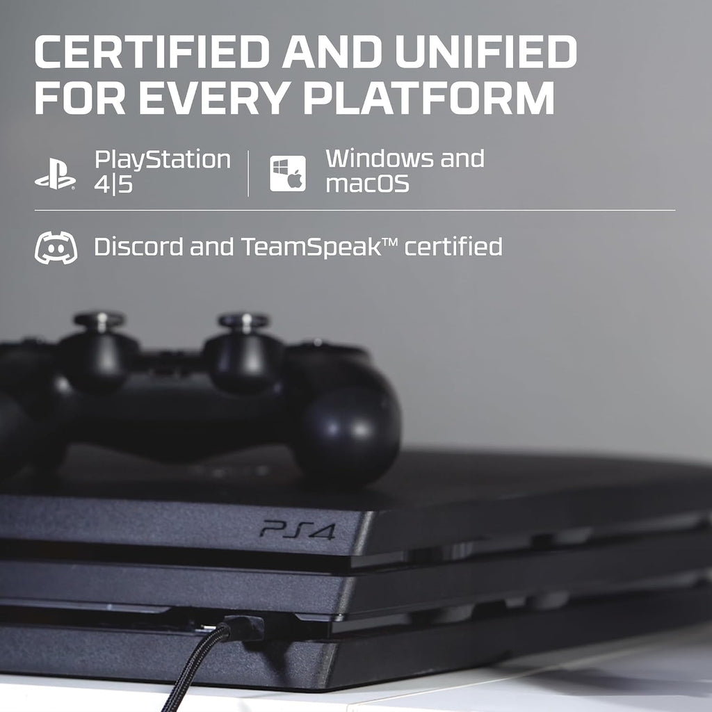HyperX QuadCast - USB Condenser Gaming Microphone, for PC, PS4, PS5 and Mac, Anti-Vibration Shock Mount, Four Polar Patterns, Pop Filter, Gain Control, Podcasts, Twitch, YouTube, Discord, Red LED