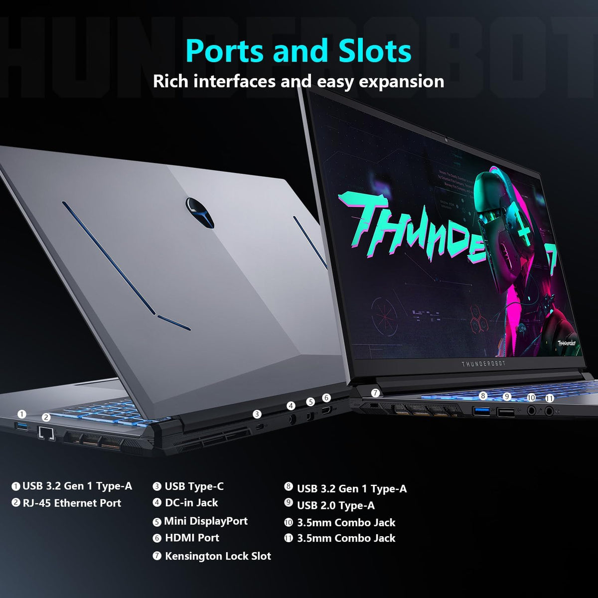 Thunderobot Storm 17 Gaming Laptop, 17.3' FHD 144Hz Display, Core i7-13620H, GeForce RTX 4050, 16GB DDR5 RAM, 512GB SSD, RGB Backlit Keyboard, HDMI, Wi-Fi, Win 11 Home