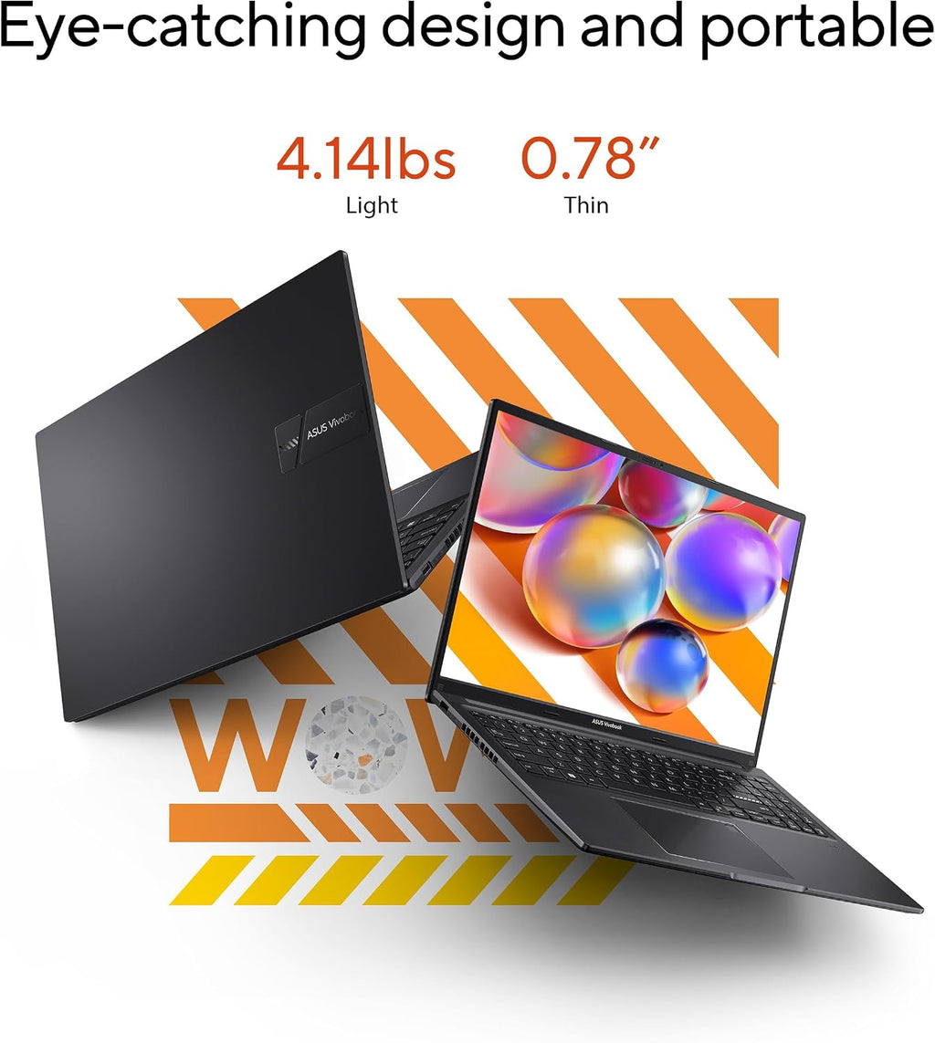 ASUS Vivobook 16 Laptop, 16' WUXGA 1920X1200 16:10 Display, AMD Ryzen™ 5 5625U CPU, AMD Radeon™ Graphics, 8GB RAM, 512GB SSD, Fingerprint Sensor, Windows 11 Home, Indie Black, M1605YA-EH54