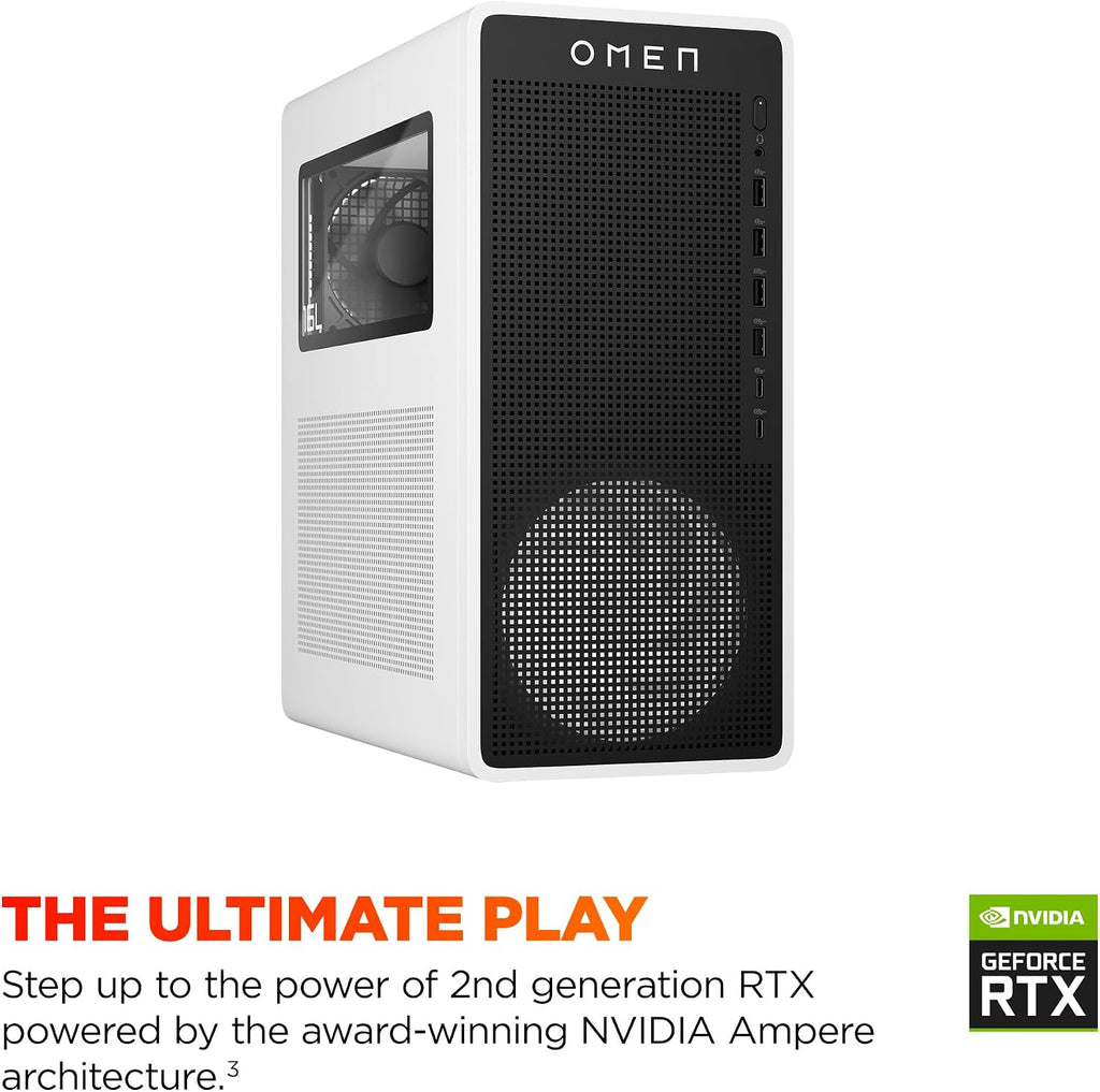 HP OMEN 16L Gaming Desktop PC, Intel Core Ultra 5 225F, 8 GB RAM, 512 GB SSD, NVIDIA GeForce RTX 3050, Windows 11 Home, Microsoft Copilot, Panda Metal, TG03-0110 (2025)