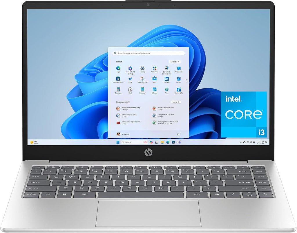 HP 14 inch Laptop, HD Display, Intel Core i3-N305, 8 GB RAM, 256 GB SSD, Intel UHD Graphics, Windows 11 Home in S Mode, Natural Silver, 14-ep0299nr