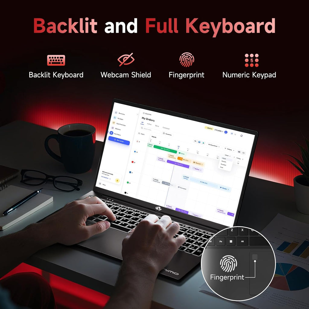 NIMO 17.3' IPS FHD-Gaming-Laptop, AMD Ryzen 5 6600H 16GB DDR5 RAM 1TB SSD (Beat i7-1165G7 Up to 4.5GHz) Radeon 660M GPU-Computer with 100W Type-C Backlit Keyboard Fingerprint