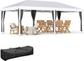 Outsunny 10' x 20' Pop Up Canopy Tent with Netting, Heavy Duty Large Party Tent, Instant Sun Shelter with Carry Bag for Backyard Garden Patio, Cream White