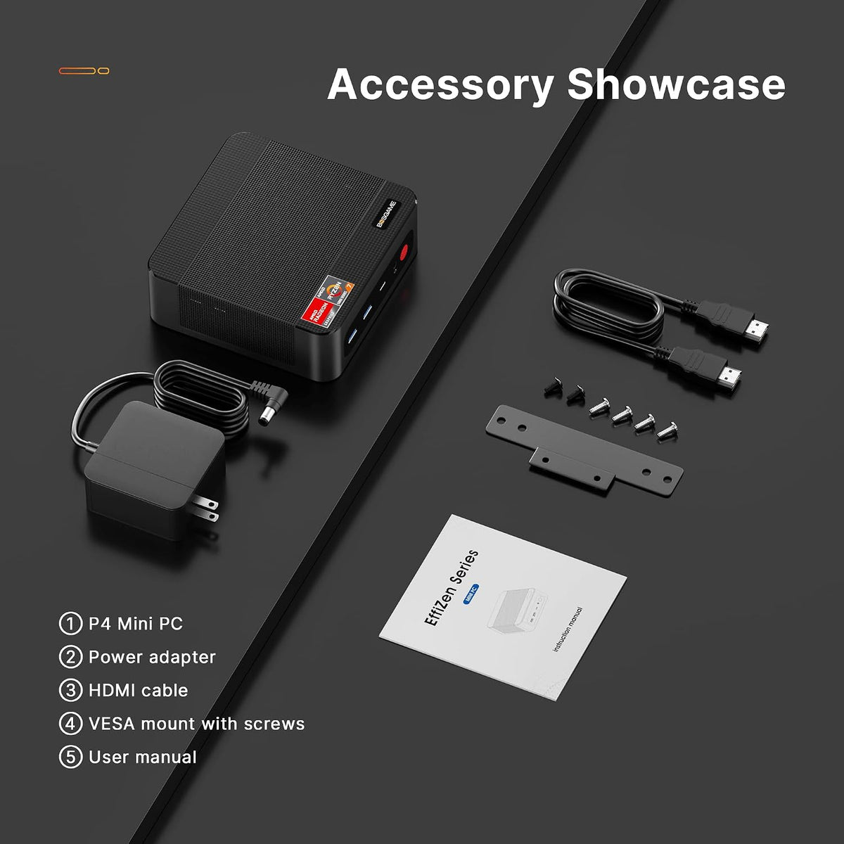 BOSGAME P4 Mini PC Desktop Computers, Ryzen 7 5825U, 32GB DDR4, 1TB M.2 2280 NVMe SSD, 11 Pro, Dual LAN 2.5G, Wi-Fi 6E, BT5.2, 4K Triple Display HDMI+DP+Type-C