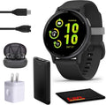 Garmin Vivoactive 5 Fitness Tracker Smart Watch for Women & Men with Slate Aluminum Bezel with Black Case and Silicone Band with 11 Days Battery Life and Bright 1.2' AMOLED Touchscreen Display