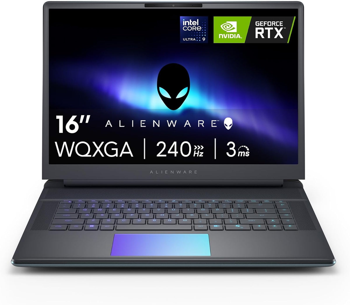 Alienware 16 Area-51 Gaming Laptop AA16250-16' WQXGA 240Hz Display, Intel Core Ultra 9-275HX, 32GB DDR5 RAM, 1TB SSD, NVIDIA GeForce RTX 5070Ti, Windows 11 Home, Onsite Service - Liquid Teal