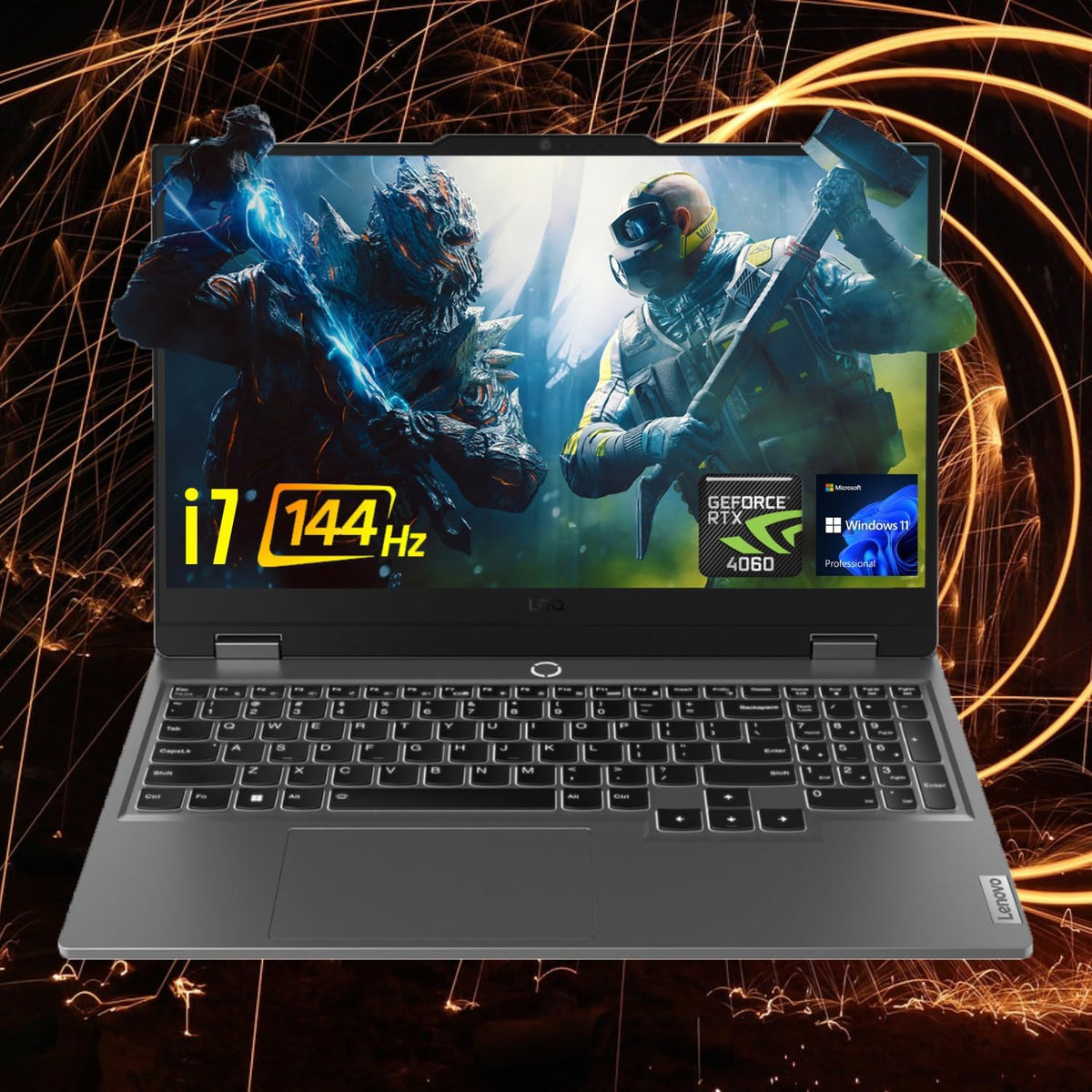 Lenovo LOQ i7 Premium Gaming Laptop, 15.6' FHD 144Hz, i7-13650HX (Beats i9-12900H), GeForce RTX 4060 (Boost Clock 2370MHz), 32GB DDR5 RAM, 1TB SSD, Backlit KB, RJ-45, Wi-Fi 6, Windows 11 Pro, Grey