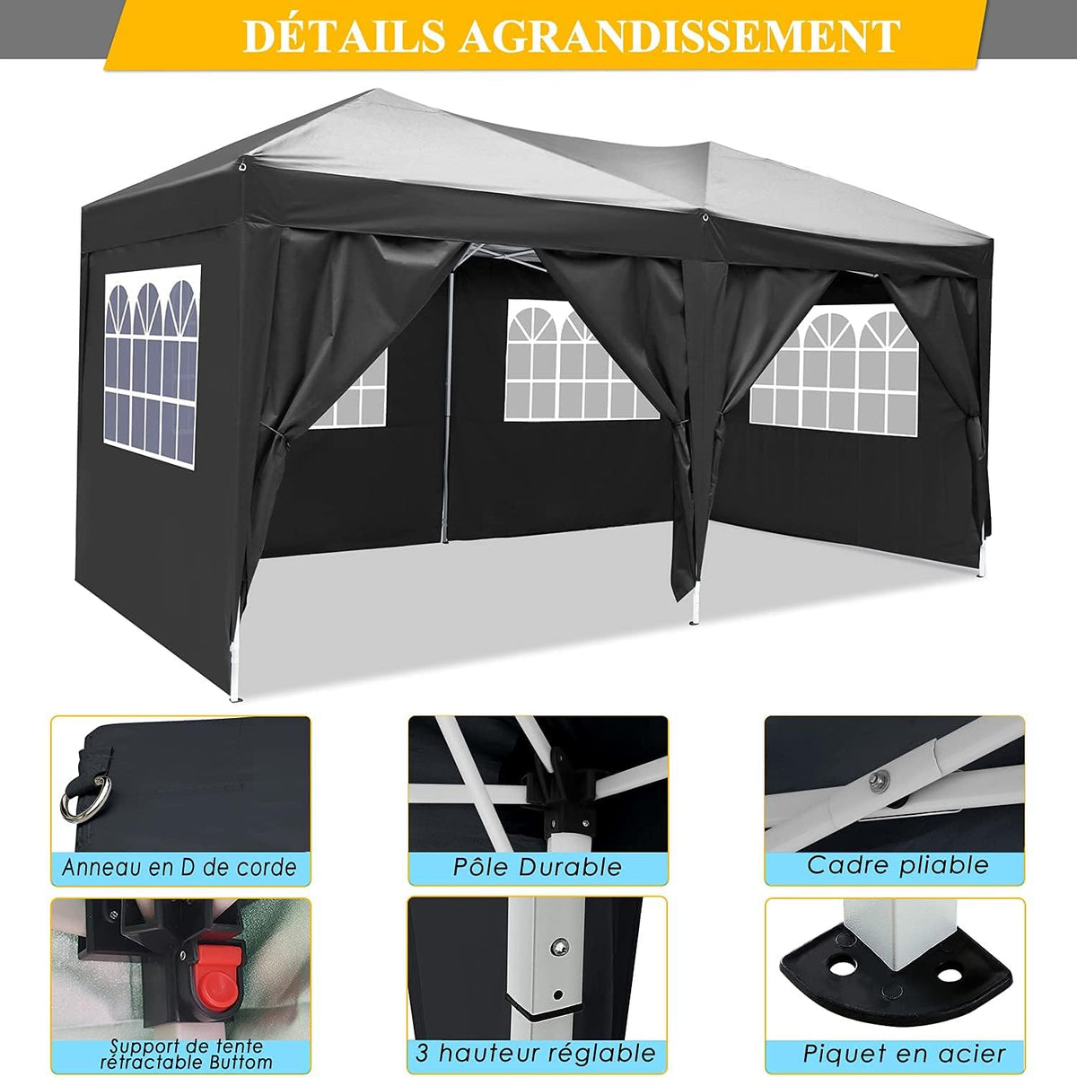 COBIZI Pop Up Canopy Tent Waterproof Canopy Tent Event Shelter B
