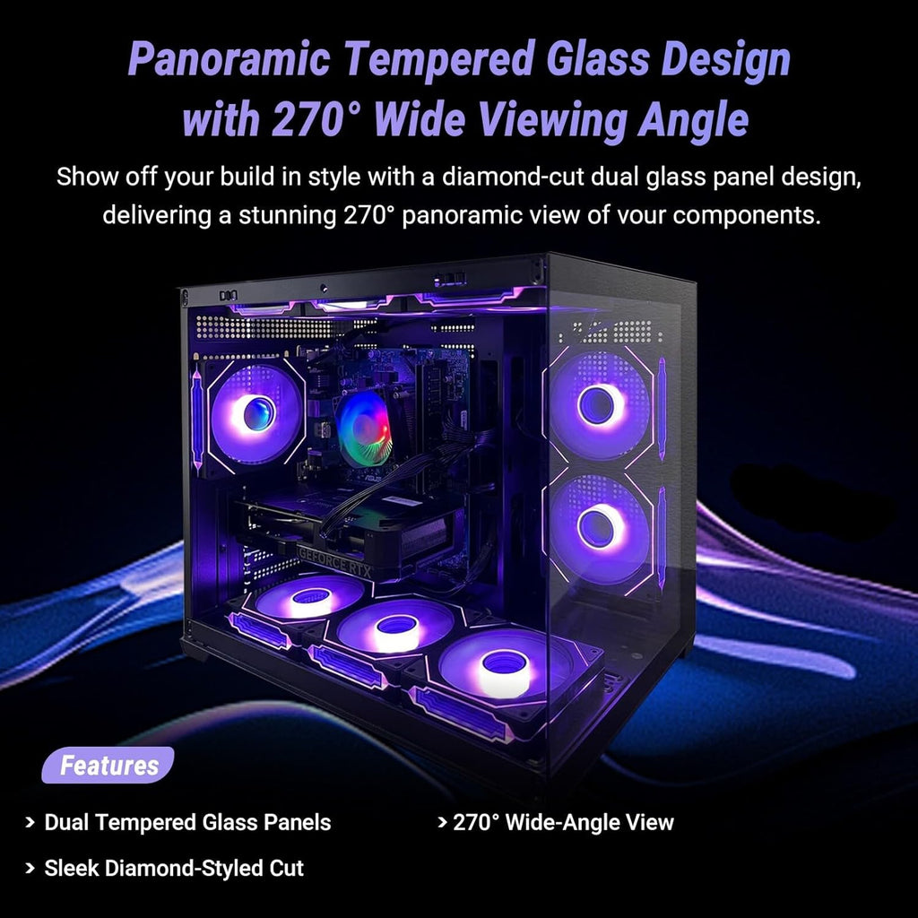 Gaming PC Computer Desktop – i7 Xeon E5 3.20GHz, GeForce RTX 2080 Ti 11GB, 16GB DDR4 RAM, 512GB SSD + 1TB HDD, Wi-Fi 6 & BT 5.4, 800W PSU, 9X ARGB Fans, Win 11 Pro, Gaming Tower for Gamers & Streaming