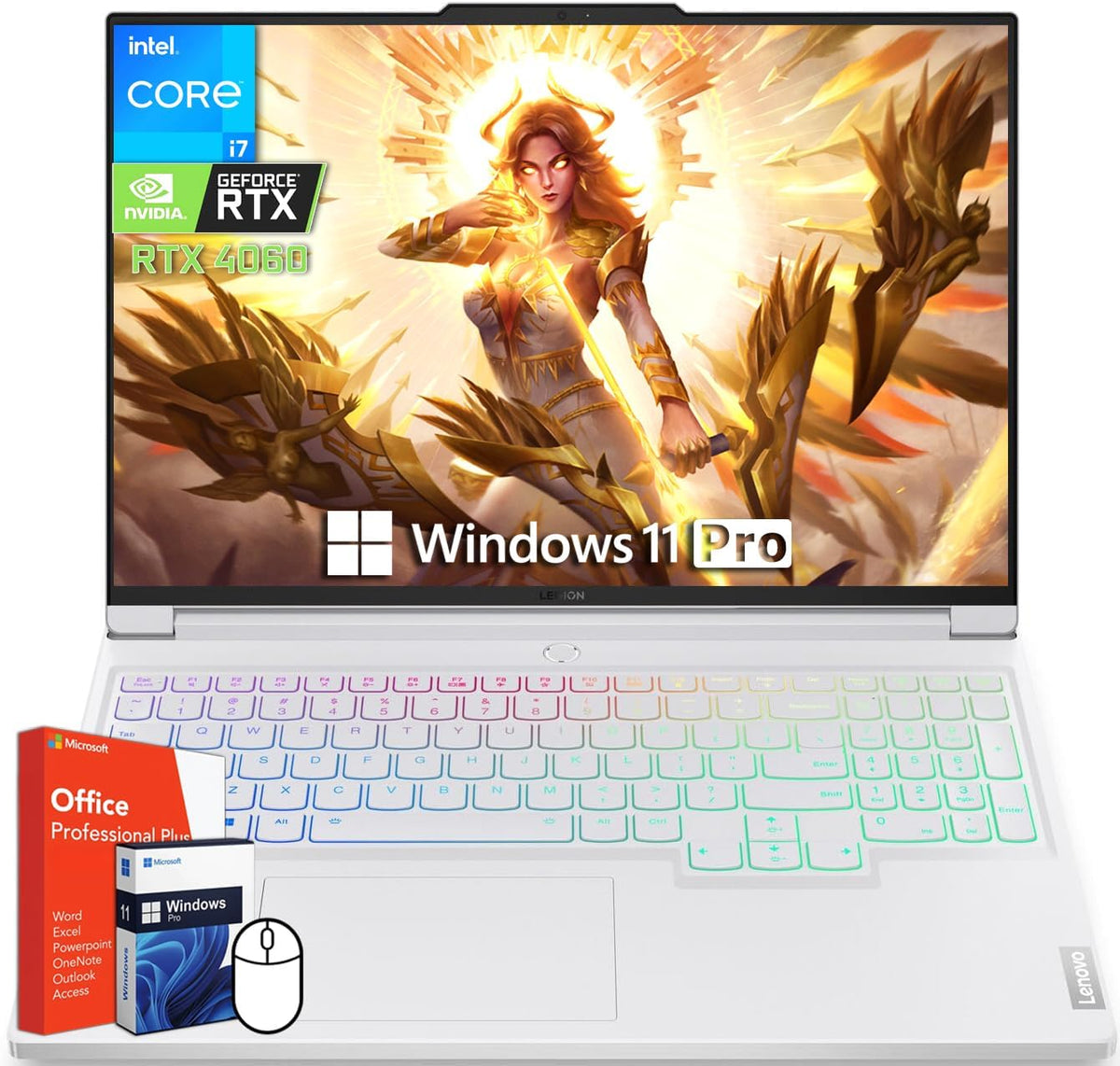 Lenovo Legion 7i Gaming Laptop, Microsoft Office Lifetime License, Intel i7-14700HX, NVIDIA GeForce RTX 4060, 16' WQXGA 240Hz Display, 64 GB DDR5 RAM, 2 TB SSD, Backlit Keyboard, Windows 11 Pro