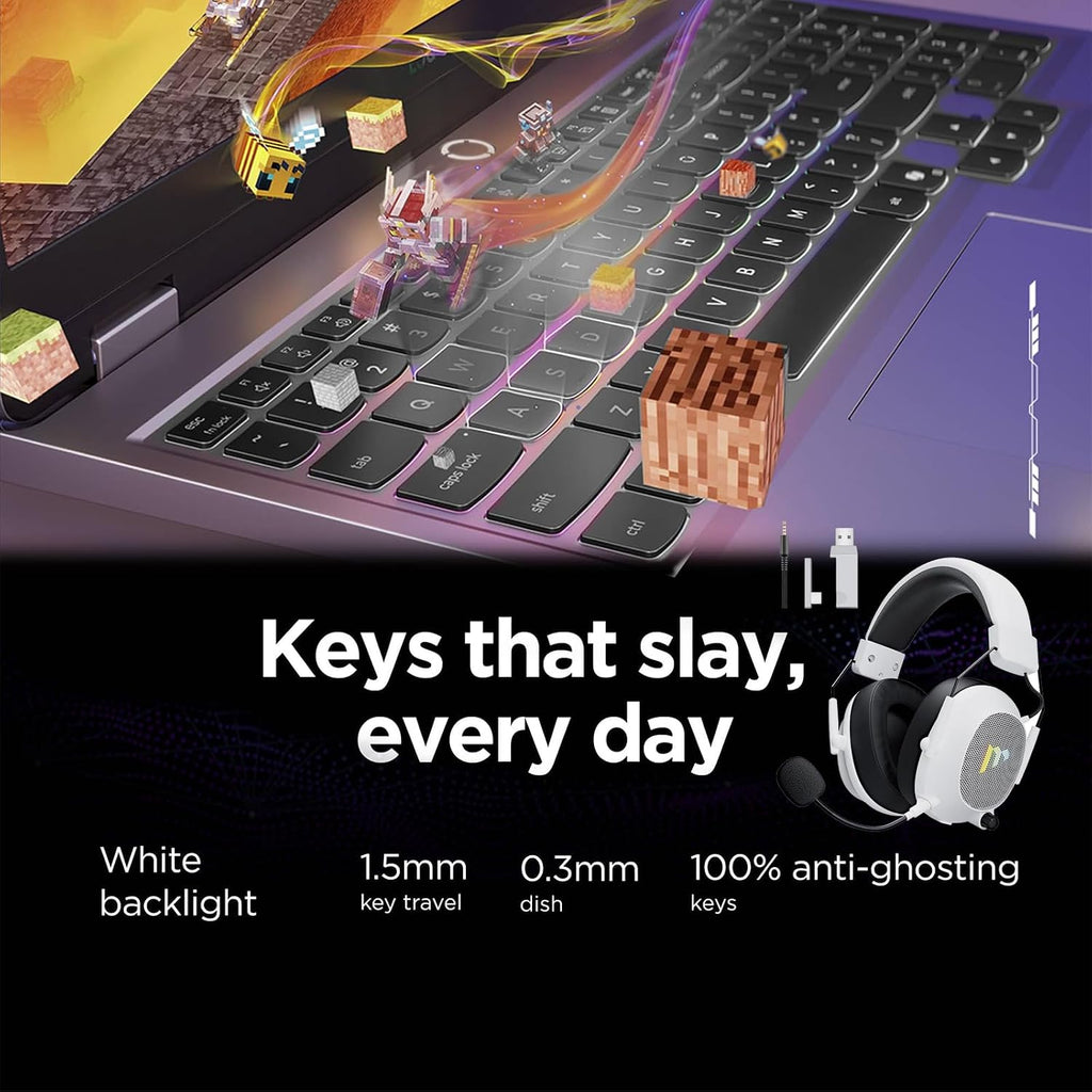 Lenovo LOQ Gaming Laptop, 15.6' FHD 144Hz Display, Intel Core i5-13450HX, NVIDIA GeForce RTX 5050, 16GB DDR5 RAM, 512GB SSD, Wi-Fi 6, Backlit Keyboard, Windows 11 Pro, Luna Grey, w/Mytrix Accessory