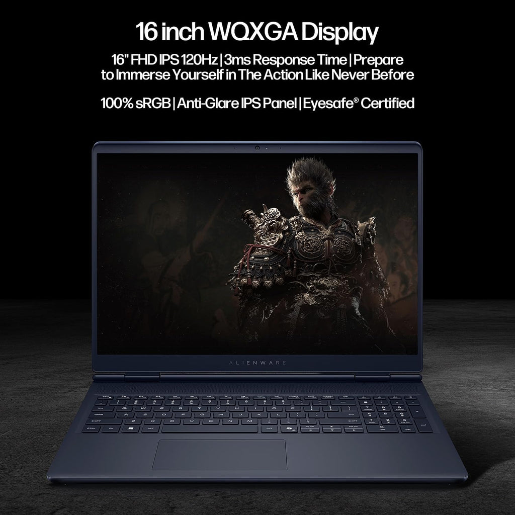 Dell Alienware 16 Aurora Gaming Laptop AC16250, 16' WQXGA Display, NVIDIA GeForce RTX 5050, Intel Core 7-240H, 16GB RAM, 1TB SSD, Backlit Keyboard, with Assy Office Lifetime, Wins 11 Pro
