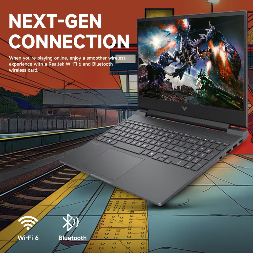 HP Victus RTX 4050 AI Gaming Laptop with Copilot, 15.6 FHD 144Hz, AMD Ryzen 7 7445HS(Beats Intel i7-13700), NVIDIA RTX 4050, 64GB DDR5 RAM, 1TB SSD, Backlit KB, Bundle with PCO Laptop Cooler