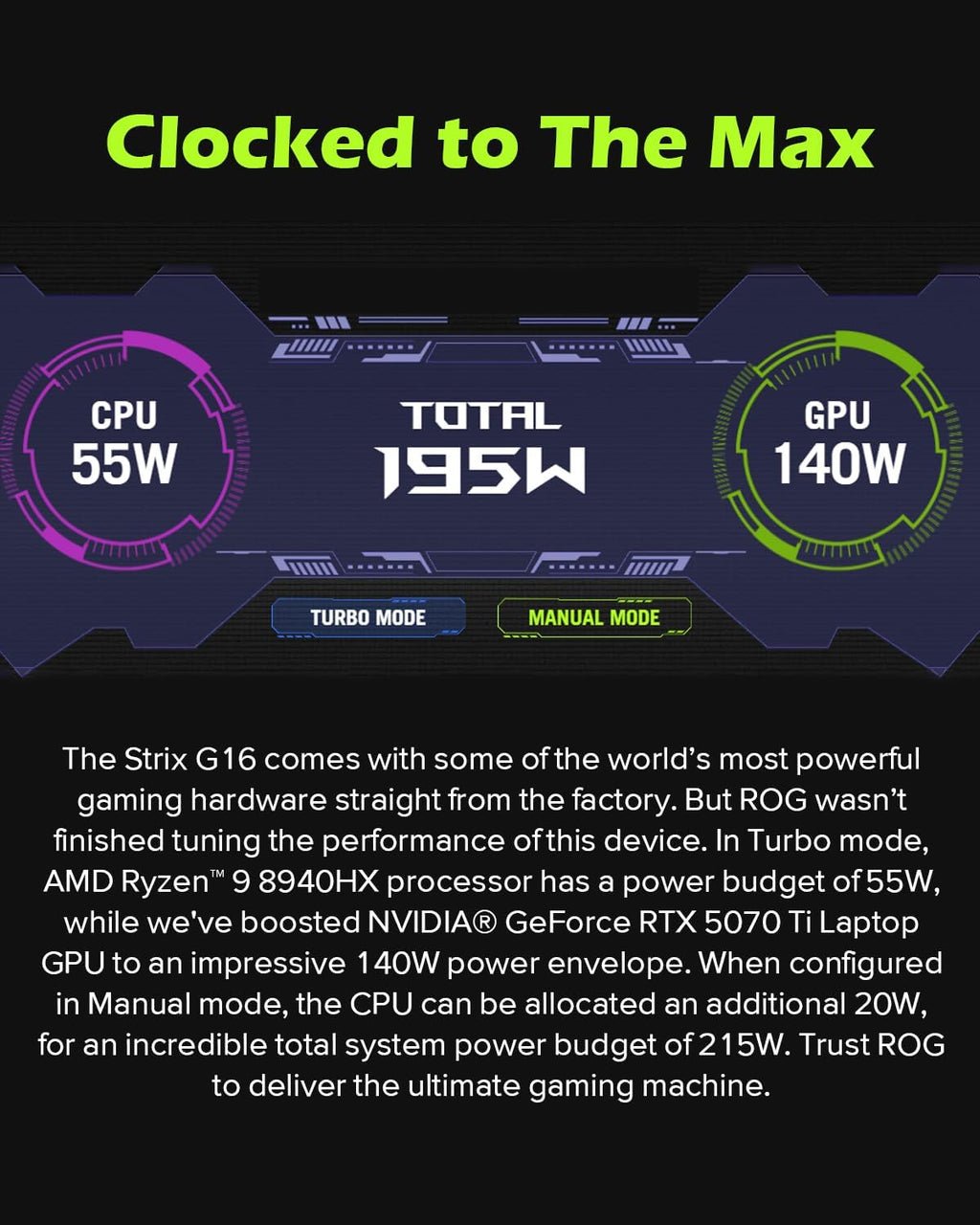 ASUS ROG Strix G16 Gaming Laptop, AMD Ryzen 9 HX 8940HX (Up to 5.3 GHz), NVIDIA GeForce RTX 5070 Ti, 16 inch 165Hz 300 nits Display, Anti-Glare, WiFi 6E, Backlit KB, Win11 Pro (64GB DDR5 | 4TB SSD)