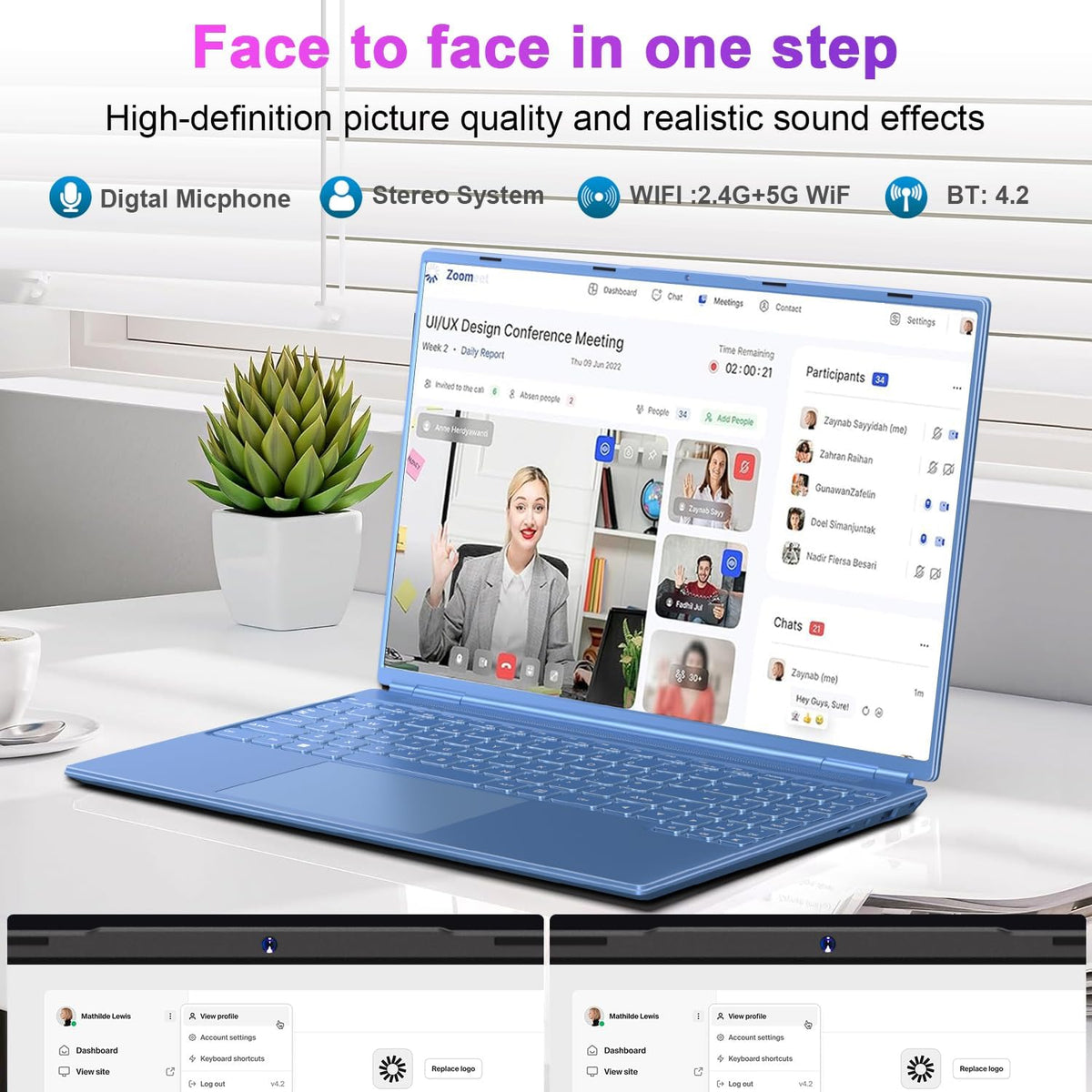 2025 16 Inch Gaming Laptop N5095 (Up to 2.9 GHz) 12GB+512GB SSD Support 1TB Expand Win 11 Laptops 1920 * 1200 FHD Screen 5G WiFi BT 4.2 Webcam Cooling Fan Numeric Keypad-Blue