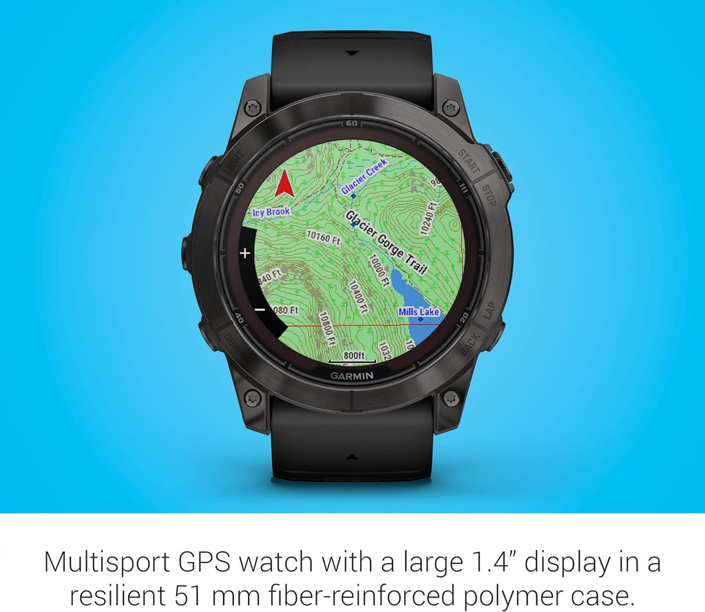 Garmin fēnix 7X Pro Sapphire Solar, Multisport GPS Smartwatch, Built-in Flashlight, Solar Charging Capability, Black