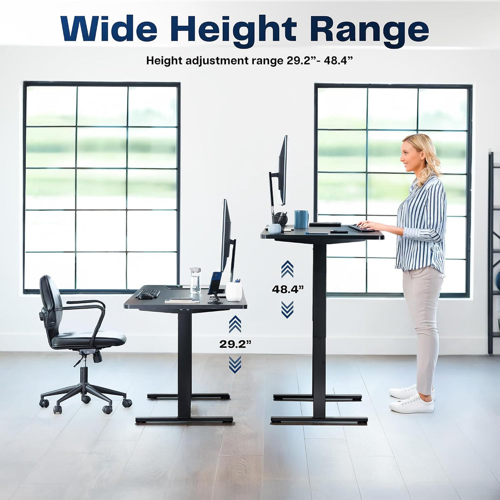 VIVO Large Electric 83 x 30 in Standing Desk, Memory Height Adjustment, 1B Series, Holds 220 lbs, Black Top White Frame, DESK-KIT-1W8B