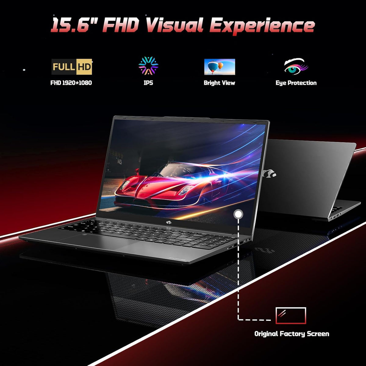 NIMO 15.6' IPS FHD-Student-Laptop, 4GB RAM 128GB SSD Intel N150(Beat to i3-10110U, 4 Cores Up to 3.6GHz) Computer with 65W Type-C, Fingerprint, Backlit Keyboard, Wi-Fi 6, BT5.2, 2 Years Warranty