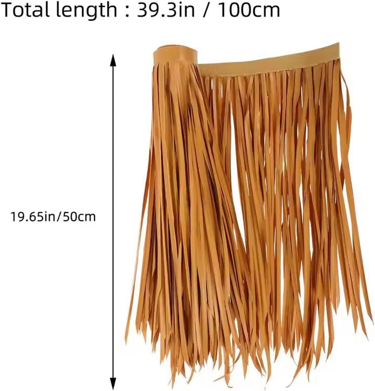 AITAF Synthetic Straw Thatch Roof Panels for Tiki Hut, Hawaiian Bar, Beach Pergola, Garden Pavilion, Durable Waterproof Artificial Palm Leaves Roll for Tropical Style Decoration(1.64x32.8ft)