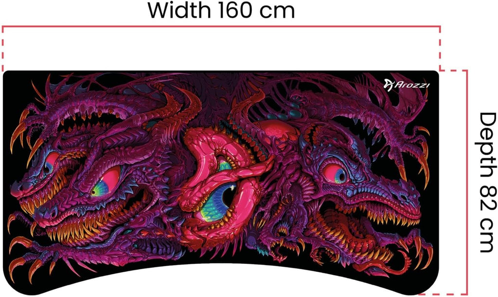 Arozzi Arena Gaming Desk Mat, Full Surface Custom DeskPad, Interchangeable, Water Resistant & Washable Computer Desk Mouse Pad with Stitched Edges (D045)