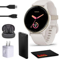 Garmin Vivoactive 5 Fitness Tracker Smart Watch for Women & Men with Cream Gold Aluminum Bezel & Ivory Case and Silicone Band with 11 Days Battery Life and Bright 1.2' AMOLED Touchscreen Display