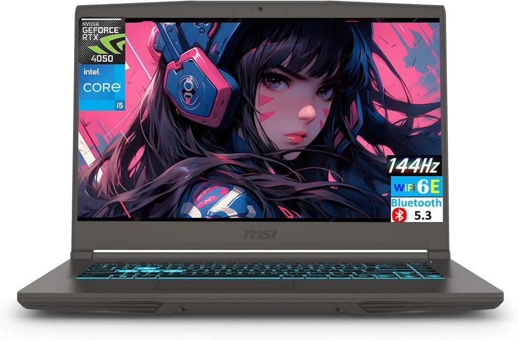 msi Thin 15 Gaming Laptop, 15.6' FHD IPS 144Hz, Intel 8-core i5-13420H, NVIDIA GeForce RTX 4050, 16GB RAM, 1TB SSD, Backlit Keyboard, WiFi 6E, Bluetooth, Gray, Windows 11, EAT Laptop Foldable Stand
