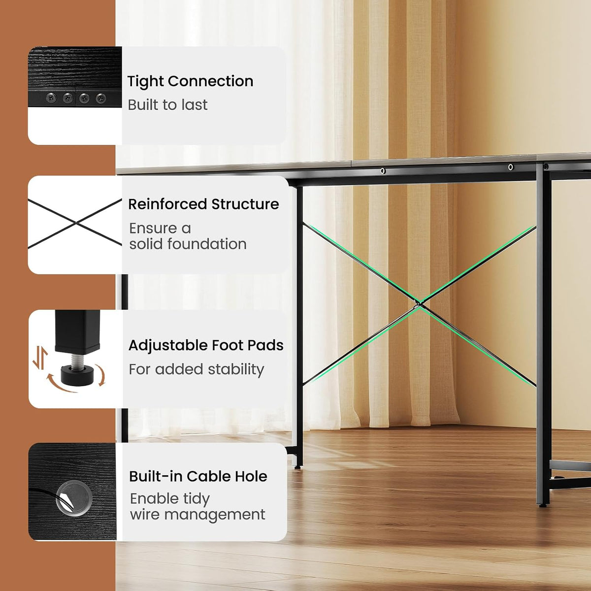 Tangkula L-Shaped Computer Desk with Power Outlets, 95' Long 2-Person Desk with Monitor Shelf, Modern Corner Desk Gaming Table with USB Ports for Home Office