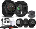 Garmin Tactix 8 51mm Solar Charged Display Smart Watch, Built-in Flashlight, 48 Days Battery Life, Premium Tactical GPS Smartwatch, Applied Ballistics Ultralight Solver Bundle + Earbuds and More