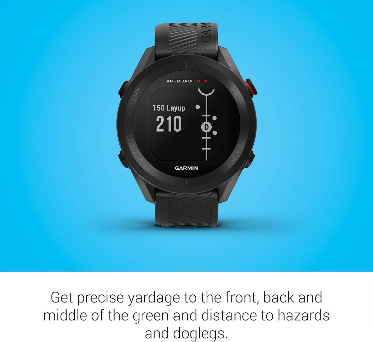 Garmin Approach S12, Easy-to-Use GPS Golf Watch, 42k+ Preloaded Courses, Black, 010-02472-00