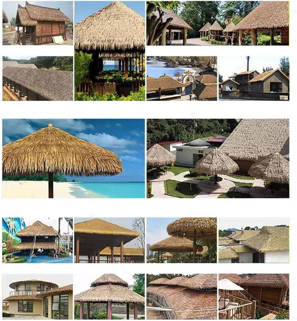 Mexican Straw Roof Thatch-Artificial Sheet For Tiki Bar Hut, Weatherproof Outdoor Umbrella, Garden Pavilion, Patio Or Fence Decoration, Palm Leaf Style, Eco-Friendly Artificial Roofing Roll 1x0.5m(1.6