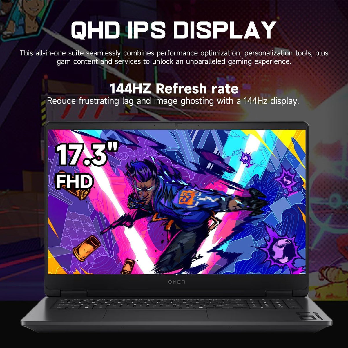 HP OMEN 17.3 RTX 5070 AI Gaming Laptop, 17.3' FHD 144Hz, AMD Ryzen AI 9 365, 64GB DDR5 RAM, 2TB SSD, RGB Backlit KB, Low Blue Light, Bundle with Thunderobot 7 in-1 USB-C Hub, Windows 11 Pro