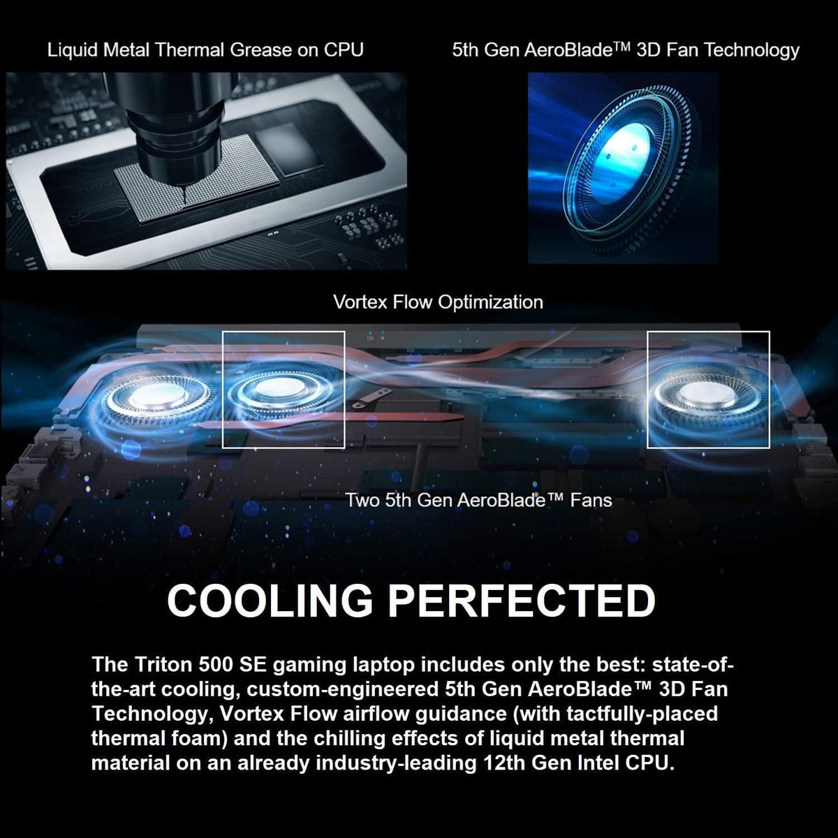 acer Predator Triton 500 SE Gaming Creator Laptop,16' WQXGA 240Hz G-SYNC, Intel i7-12700H, GeForce RTX 3070Ti, 16GB LPDDR5, 1TB Gen 4x4 SSD, Killer Wi-Fi 6E, Fingerprint Reader, Backlit Keyboard, MP